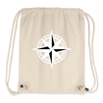 Nordic Star: Stilvolles Kompass-Design - Stanley/Stella recycelter Gym Bag - Naturweiß - Vorne