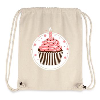 Muffin mit Kerze - Stanley/Stella recycelter Gym Bag - Naturweiß - Vorne