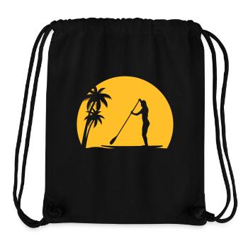 SUP Sonne Palmen Meer Strand Stand Up Paddling - Sac à cordon recyclé Stanley/Stella - noir - Devant