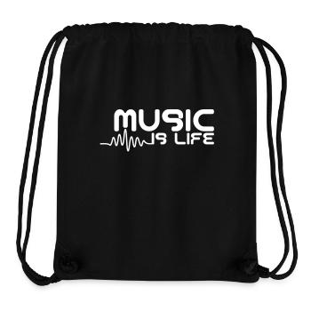 Music is life with pulse - Sac à cordon recyclé Stanley/Stella - noir - Devant