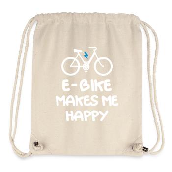 E Bike Makes Me Happy - Stanley/Stella recycelter Gym Bag - Naturweiß - Vorne
