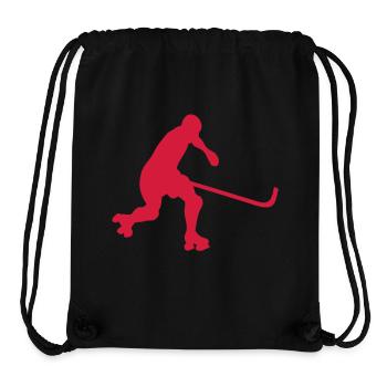 Rollhockey Silhouette player2 - Stanley/Stella recycelter Gym Bag - Schwarz - Vorne