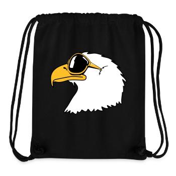 Drôle oiseau cool lunettes de soleil d'aigle - Sac à cordon recyclé Stanley/Stella - noir - Devant