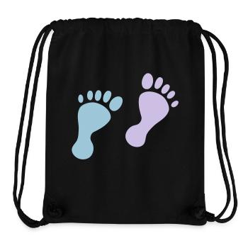 baby feet - Sac à cordon recyclé Stanley/Stella - noir - Devant