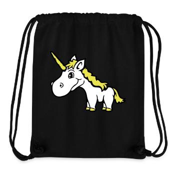 Einhorn Pink Süß Hübsch Freundlich Cartoon Pferd - Stanley/Stella recycelter Gym Bag - Schwarz - Vorne