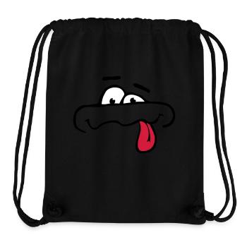 Funny Comic Cartoon Face Tongue Stick Out - Stanley/Stella Recycled Gym Bag - black - Front