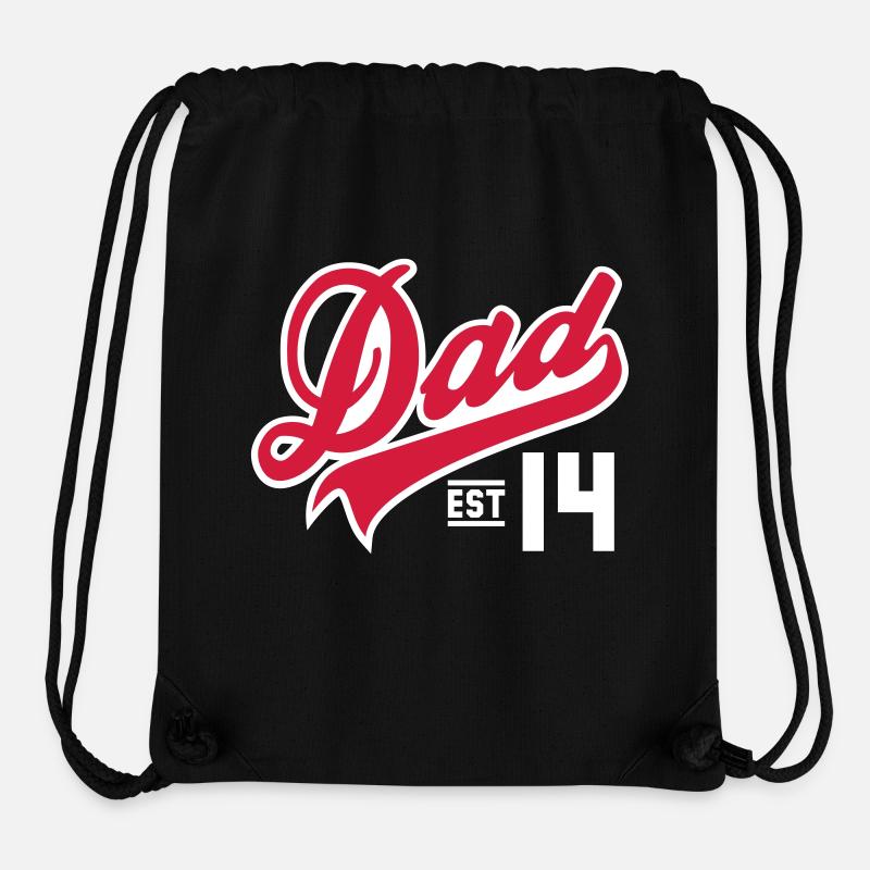 Dad Established 2014 2 color - Sac à cordon recyclé Stanley/Stella - noir