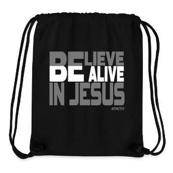 Alive through faith in Jesus - Stanley/Stella Recycled Gym Bag - black - Front