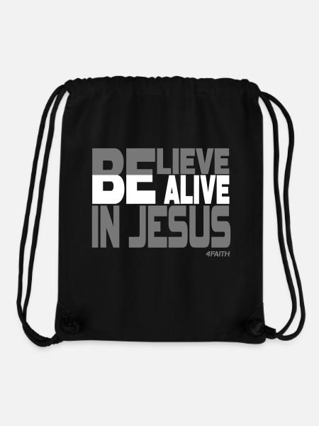 Alive through faith in Jesus - Stanley/Stella Recycled Gym Bag - black