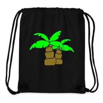 2 Palmen Insel Baum Strand Urlaub Kokosnuss Meer - Stanley/Stella recycelter Gym Bag - Schwarz - Vorne