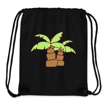 2 Palmen Insel Baum Strand Urlaub Kokosnuss Meer - Stanley/Stella recycelter Gym Bag - Schwarz - Vorne
