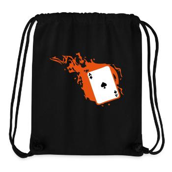carte poker card as flamme pique1 - Sac à cordon recyclé Stanley/Stella - noir - Devant