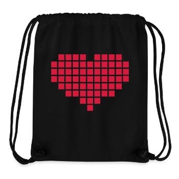 Heart Pixel - Sac à cordon recyclé Stanley/Stella - noir - Devant