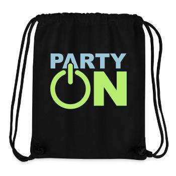 Party On Play An Symbol Anschalten Techno DJ Musik - Stanley/Stella recycelter Gym Bag - Schwarz - Vorne