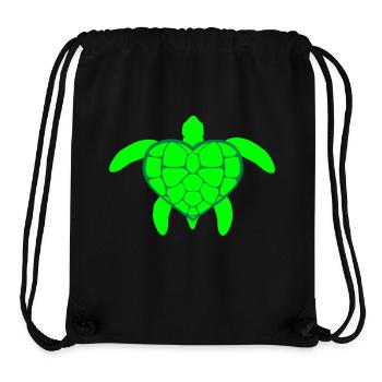 Water Turtle Heart Symbol Love Tank Logo - Stanley/Stella Recycled Gym Bag - black - Front