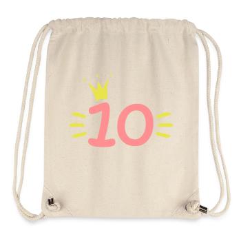 10th Birthday Crown - Stanley/Stella Recycled Gym Bag - natural - Front