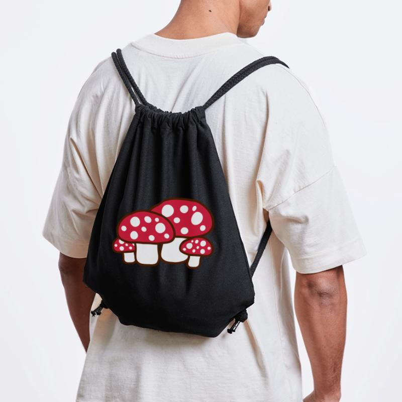 Many Mushrooms Red Dots Pattern Toadstool Fungus Stanley/Stella Recycled Gym Bag