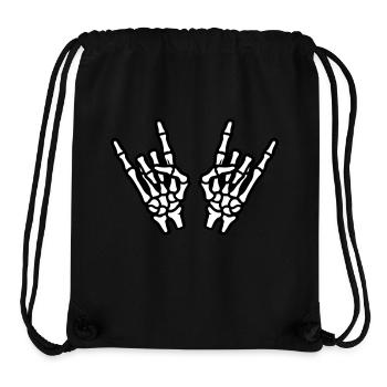 Hand Party Skelett - Stanley/Stella recycelter Gym Bag - Schwarz - Vorne