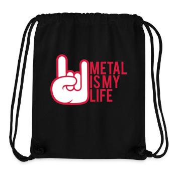Metal Is My Life Hard Rock Cornes Bande Dessinée Geste de la Main - Sac à cordon recyclé Stanley/Stella - noir - Devant