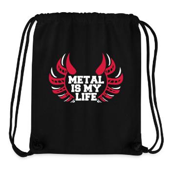 Heavy Metal Is My Life Hard Rock Hörner Text Logo - Stanley/Stella recycelter Gym Bag - Schwarz - Vorne