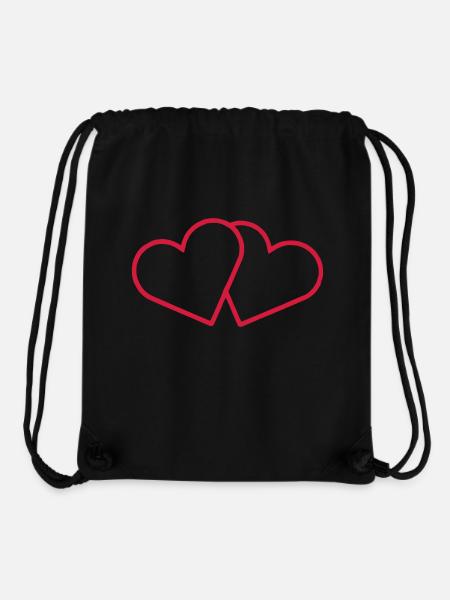2 hearts - Stanley/Stella Recycled Gym Bag - black