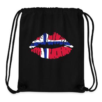 Drapeau Norvège lèvres - Sac à cordon recyclé Stanley/Stella - noir - Devant