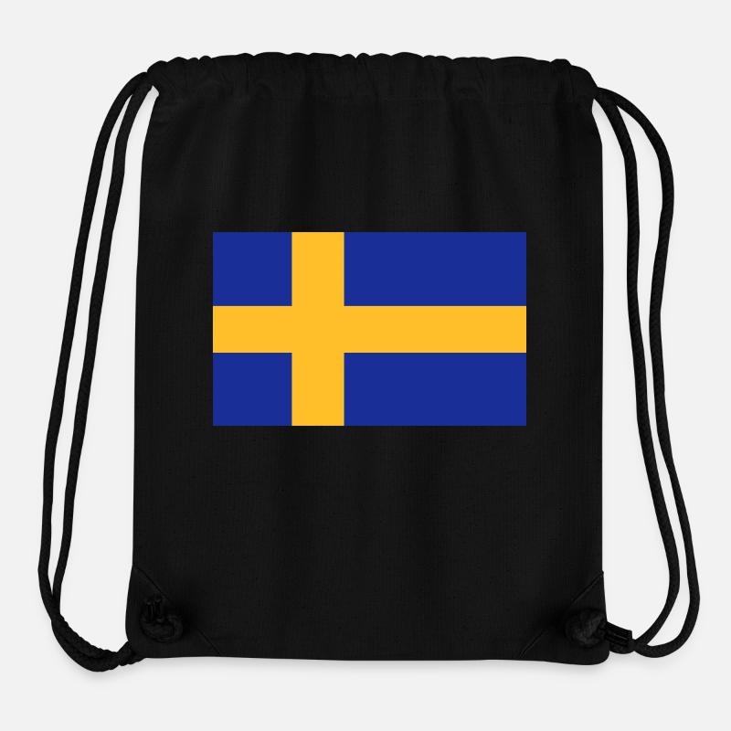 sweden flag - Sac à cordon recyclé Stanley/Stella - noir
