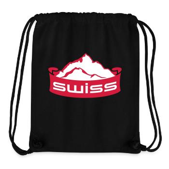 Swiss Mountain Banner Logo - Sac à cordon recyclé Stanley/Stella - noir - Devant