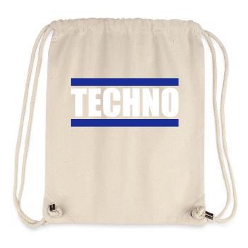Techno Love Citation Dire Musique Fête Célébrer Logo - Sac à cordon recyclé Stanley/Stella - blanc naturel - Devant