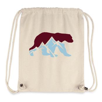 Brown Bear Silhouette Mountains - Stanley/Stella Recycled Gym Bag - natural - Front