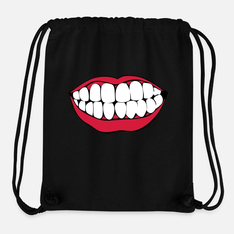 Mouth, tooth, teeth, dentures, dentist, Tooth, - Stanley/Stella Recycled Gym Bag - black
