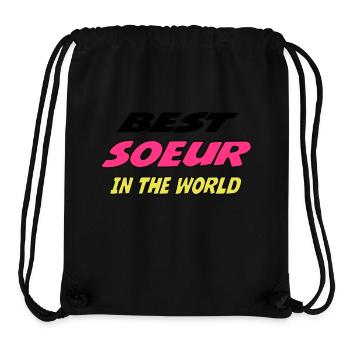 Best SOEUR in the world - Sac à cordon recyclé Stanley/Stella - noir - Devant