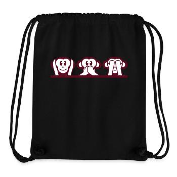3 Wise Monkeys Hear Nothing Say See Monkey Fun - Stanley/Stella Recycled Gym Bag - black - Front