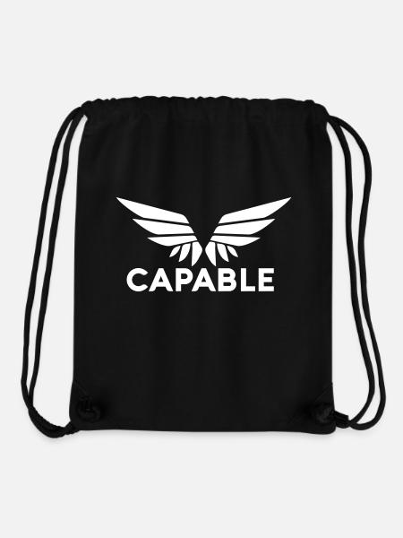 Capable Logo white no sub - Stanley/Stella recycelter Gym Bag - Schwarz