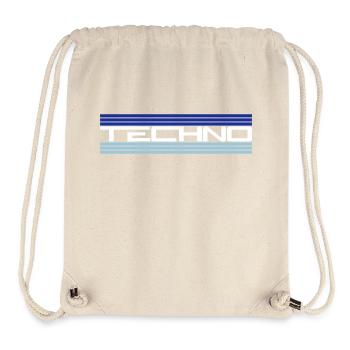 Techno Love Citation Dire Musique Fête Célébrer Logo - Sac à cordon recyclé Stanley/Stella - blanc naturel - Devant