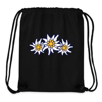 Weiße Alpen Edelweiß Blume Bergblume Berge Wandern - Stanley/Stella recycelter Gym Bag - Schwarz - Vorne