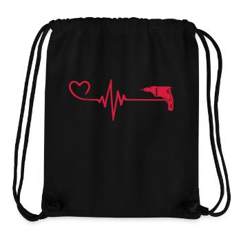 Drill Pulse Heart Love - Stanley/Stella Recycled Gym Bag - black - Front