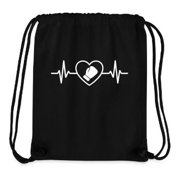 Boxe Cœur Boxeur Boxeuse Sport - Sac à cordon recyclé Stanley/Stella - noir - Devant