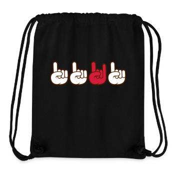 Heavy Metal Hard Rock Musik Hörner Handgeste Logo - Stanley/Stella recycelter Gym Bag - Schwarz - Vorne