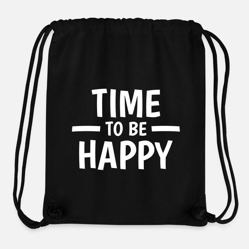 Il est temps d’être heureux - Sac à cordon recyclé Stanley/Stella - noir