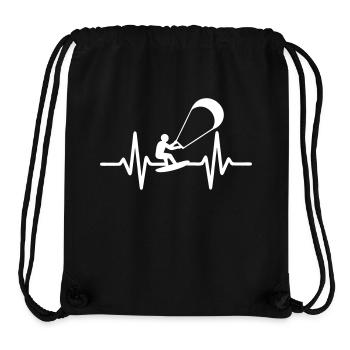 Kitesurfing Heart Beat - Stanley/Stella Recycled Gym Bag - black - Front