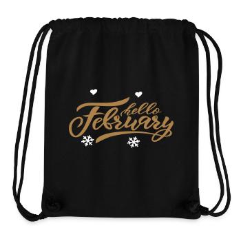 hello February, Winter Month - Stanley/Stella Recycled Gym Bag - black - Front