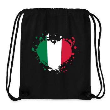 heart flag italy italia cuore bandiera games - Stanley/Stella Recycled Gym Bag - black - Front