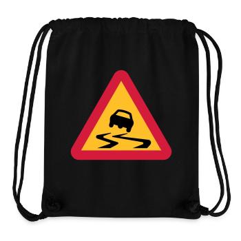 Skidding Car Warning Sign - Stanley/Stella Recycled Gym Bag - black - Front