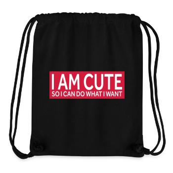 JE SUIS MIGNON - DONC JE PEUX FAIRE CE QUE JE VEUX - Sac à cordon recyclé Stanley/Stella - noir - Devant