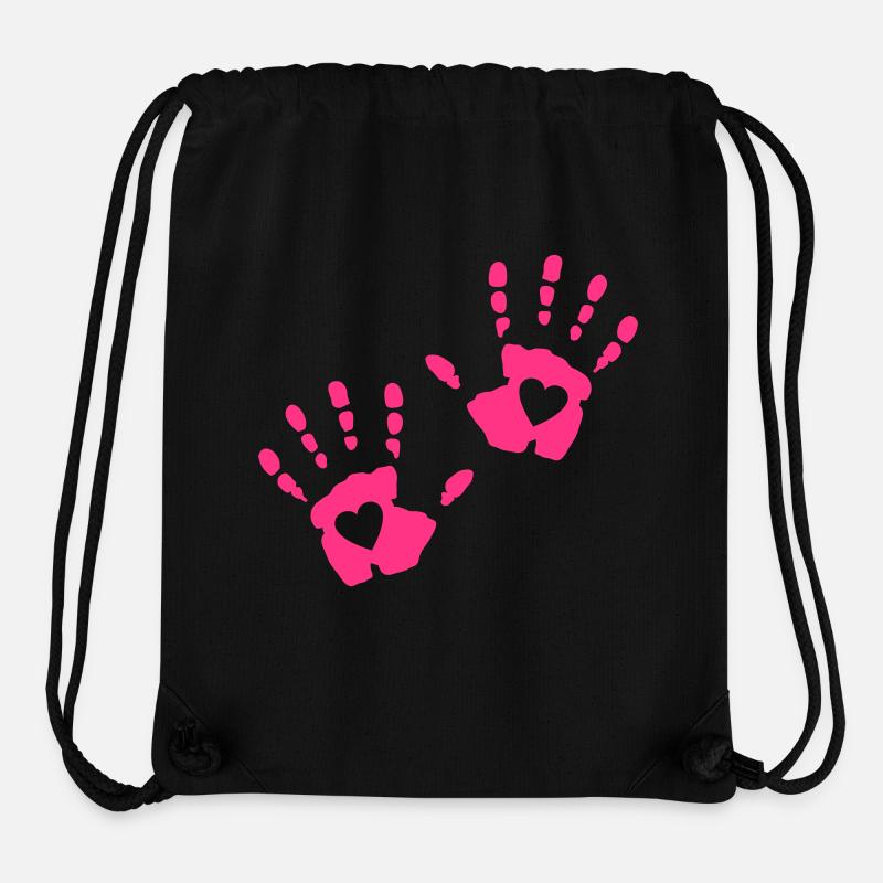 main coeur - Sac à cordon recyclé Stanley/Stella - noir