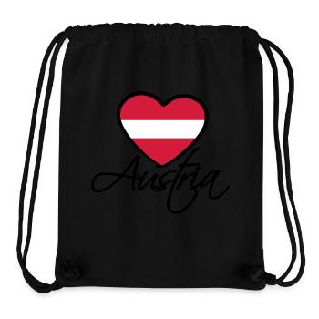 Austria Love Heart - Sac à cordon recyclé Stanley/Stella - noir - Devant