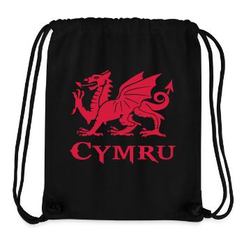 Flagge von Wales cymru dragon Welsh Dragon - Stanley/Stella recycelter Gym Bag - Schwarz - Vorne
