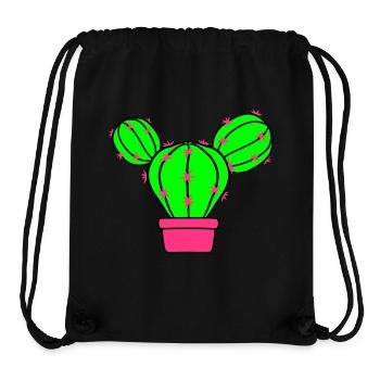 Small Cactus Spines Desert Cacti Flower Pot - Stanley/Stella Recycled Gym Bag - black - Front
