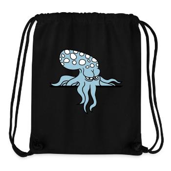 Octopus Behind Wall Fence Sign Bag Looks Evil - Stanley/Stella Recycled Gym Bag - black - Front